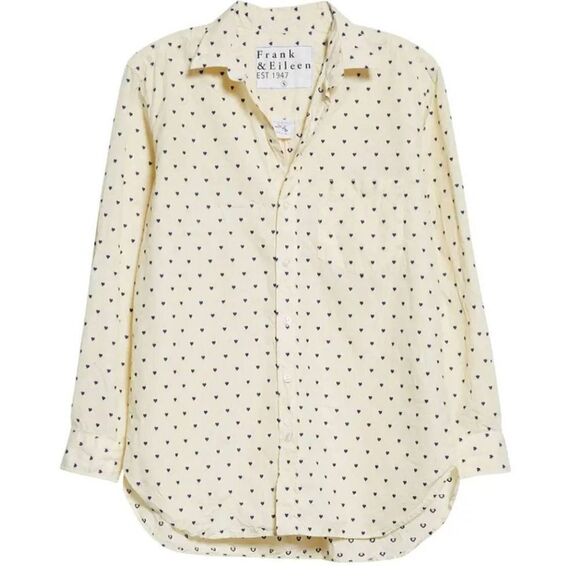 Frank & Eileen Yellow Stripe Heart Joedy Button Up Shirt sz XS - Picture 1 of 4